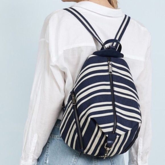REBECCA MINKOFF Julian Backpack Blue Stripe  main image 6
